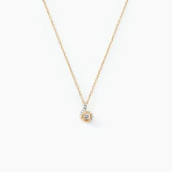 Collier Vrille Accompagnee Or Jaune Diamant