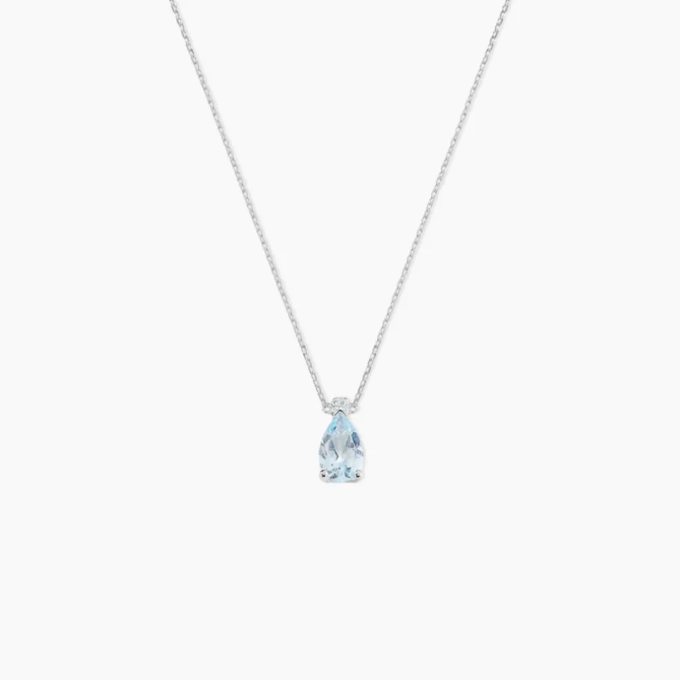 Collier Yrene Or Blanc Topaze