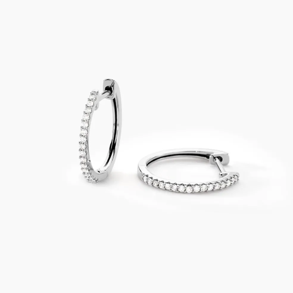 Créoles Aryanna Rondes Or Blanc Diamant