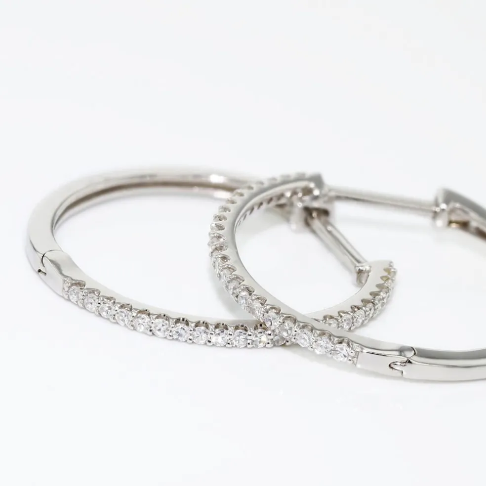 Créoles Aryanna Rondes Or Blanc Diamant