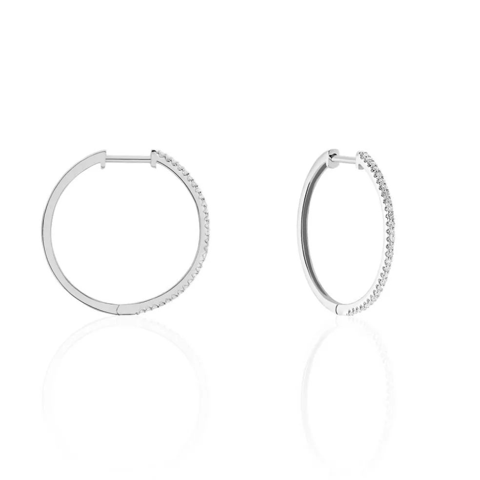 Créoles Aryanna Rondes Or Blanc Diamant