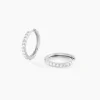 Créoles Classique Argent Blanc Jussi Oxyde De Zirconium