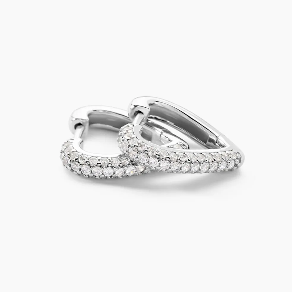 Créoles Declaration Argent Blanc Oxyde De Zirconium