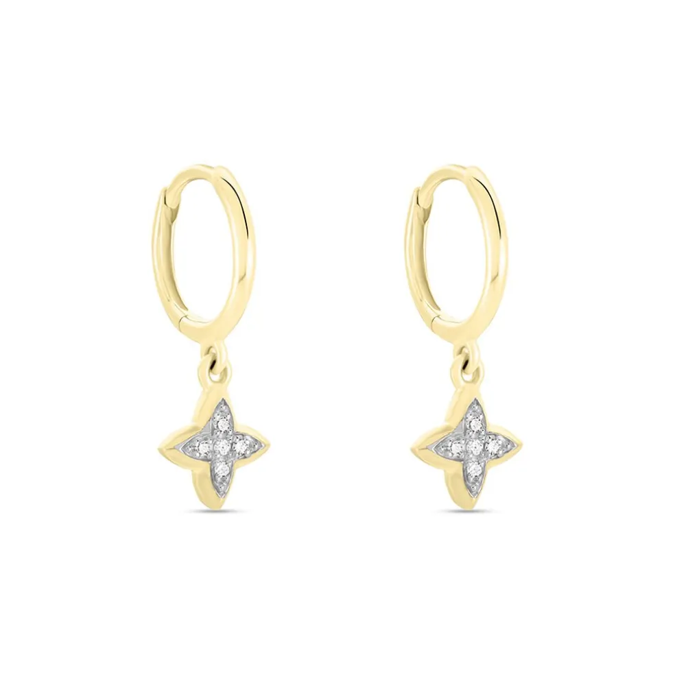 Créoles Delicatesse Or Jaune Diamant