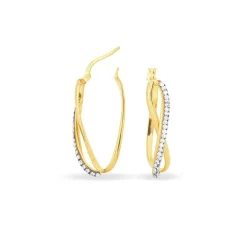 Créoles Domitilla Or Jaune Strass
