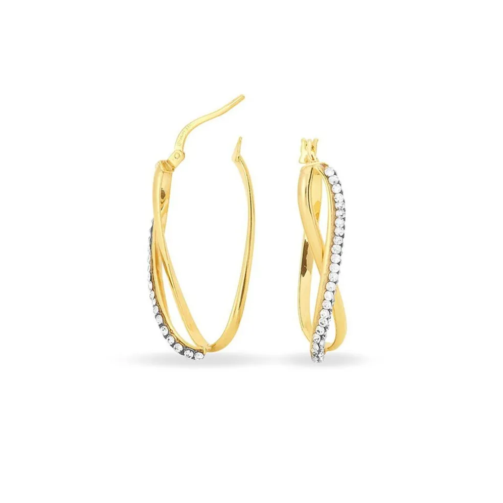 Créoles Domitilla Or Jaune Strass