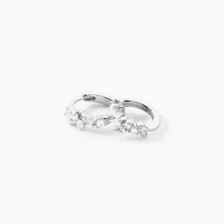 Créoles Eclat d'Aurore Argent Blanc Oxyde De Zirconium