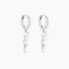 Créoles Elnore Argent Blanc Oxyde De Zirconium