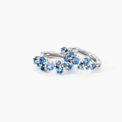 Créoles Ginnie Argent Blanc Oxyde De Zirconium
