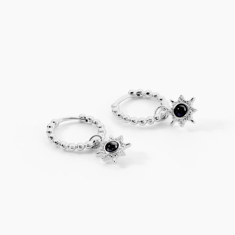 Créoles Hesper Argent Blanc Oxyde De Zirconium
