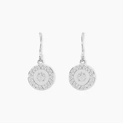 Créoles Isra Argent Blanc Oxyde De Zirconium