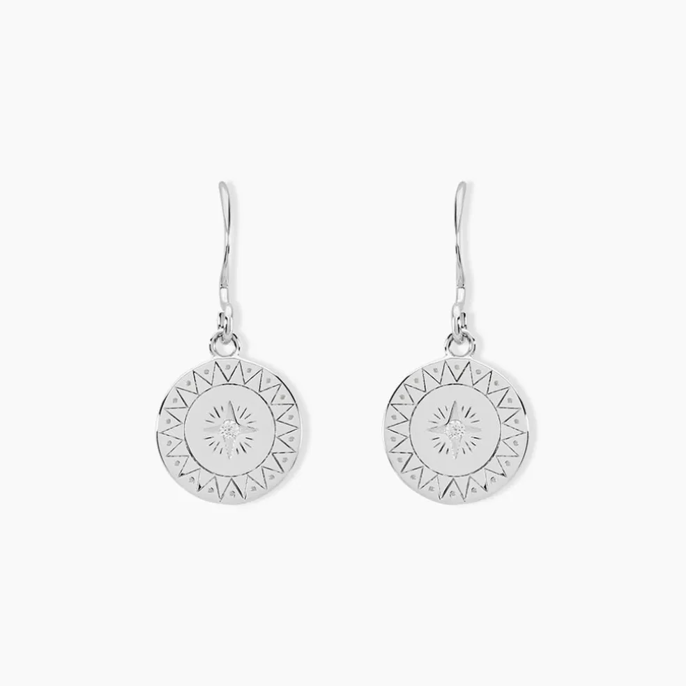Créoles Isra Argent Blanc Oxyde De Zirconium