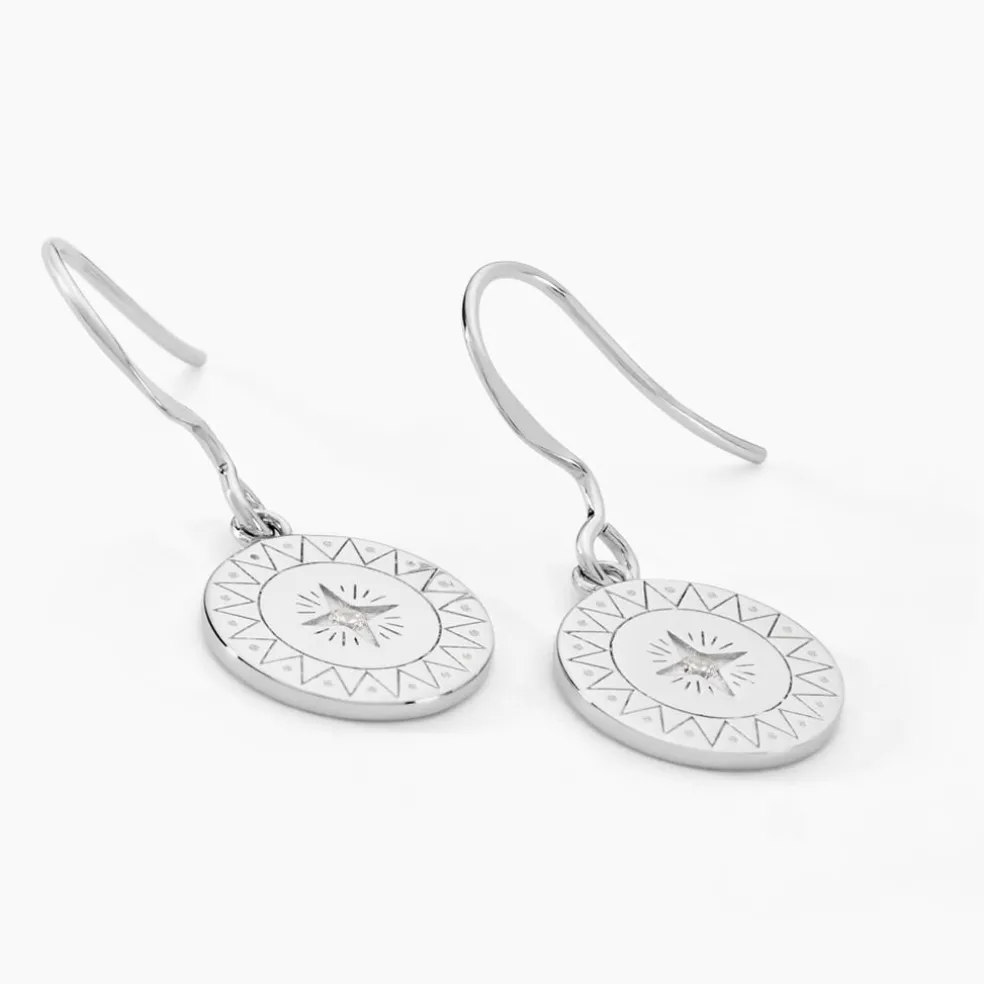 Créoles Isra Argent Blanc Oxyde De Zirconium