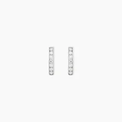 Créoles Jacoba Rondes Or Blanc Oxyde De Zirconium