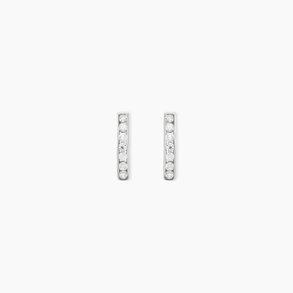 Créoles Jacoba Rondes Or Blanc Oxyde De Zirconium