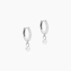 Créoles Lisenn Argent Blanc Oxyde De Zirconium