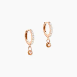 Créoles Lisenn Argent Rose Oxyde De Zirconium
