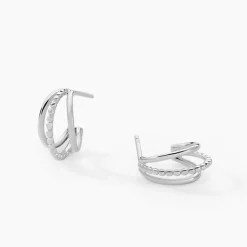 Créoles Louisette Argent Blanc