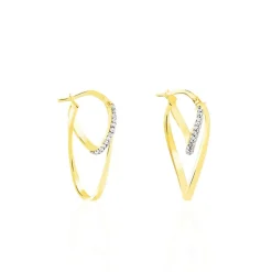 Créoles Luna Or Jaune Strass