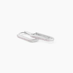 Créoles Lutetia Argent Blanc Oxyde De Zirconium