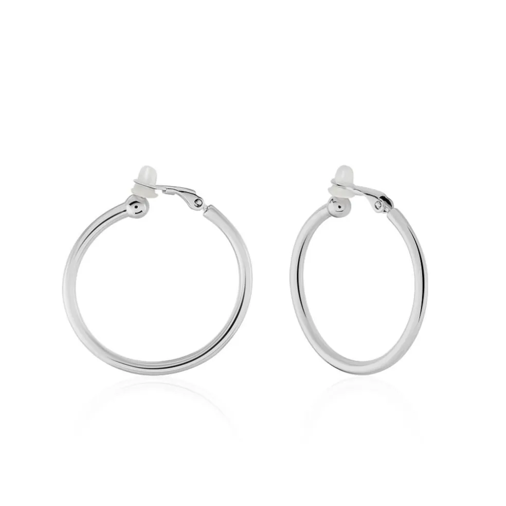 Créoles Maxa Argent Blanc