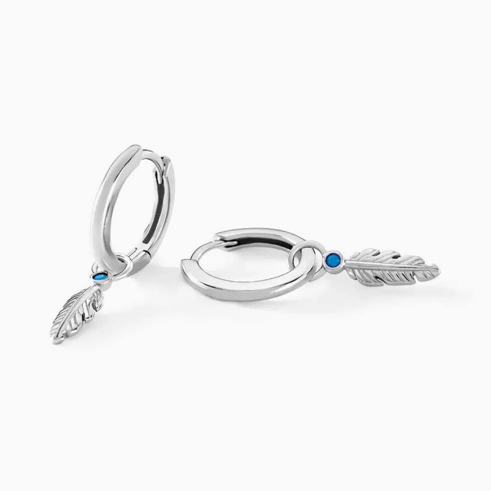 Créoles Nahara Argent Blanc Oxyde De Zirconium
