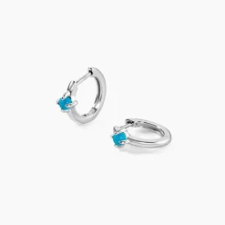 Créoles Ocean Argent Blanc Turquoise