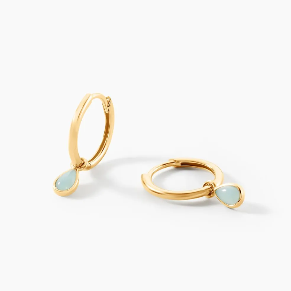 Créoles Ondée Or Jaune Amazonite