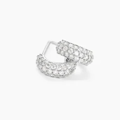 Créoles Palome Argent Blanc Oxyde De Zirconium