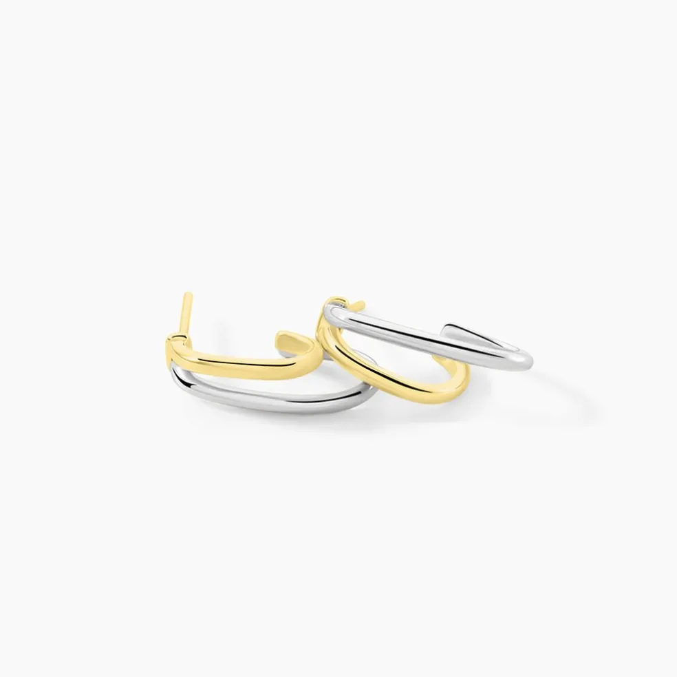 Créoles Perfect Match Argent Bicolore