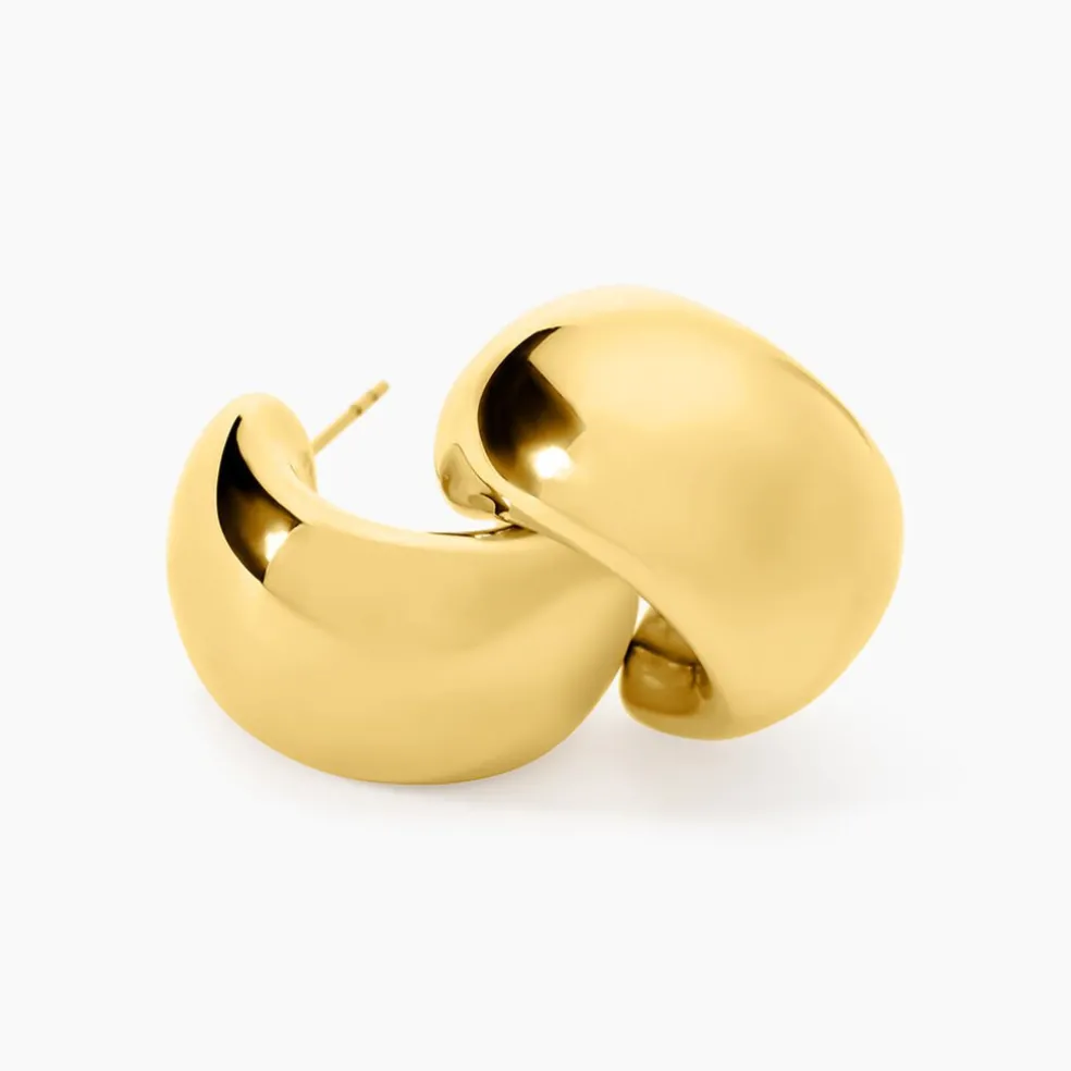 Créoles Perles Solaires Acier Jaune