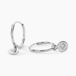 Créoles Rhoda Argent Blanc Oxyde De Zirconium
