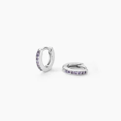 Créoles Rio Argent Blanc Oxyde De Zirconium