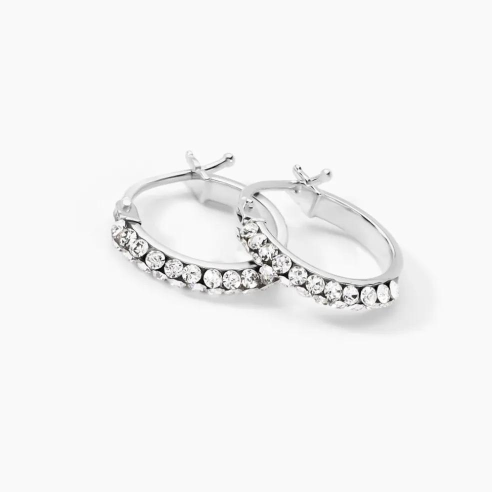 Créoles Sandrine Or Blanc Strass