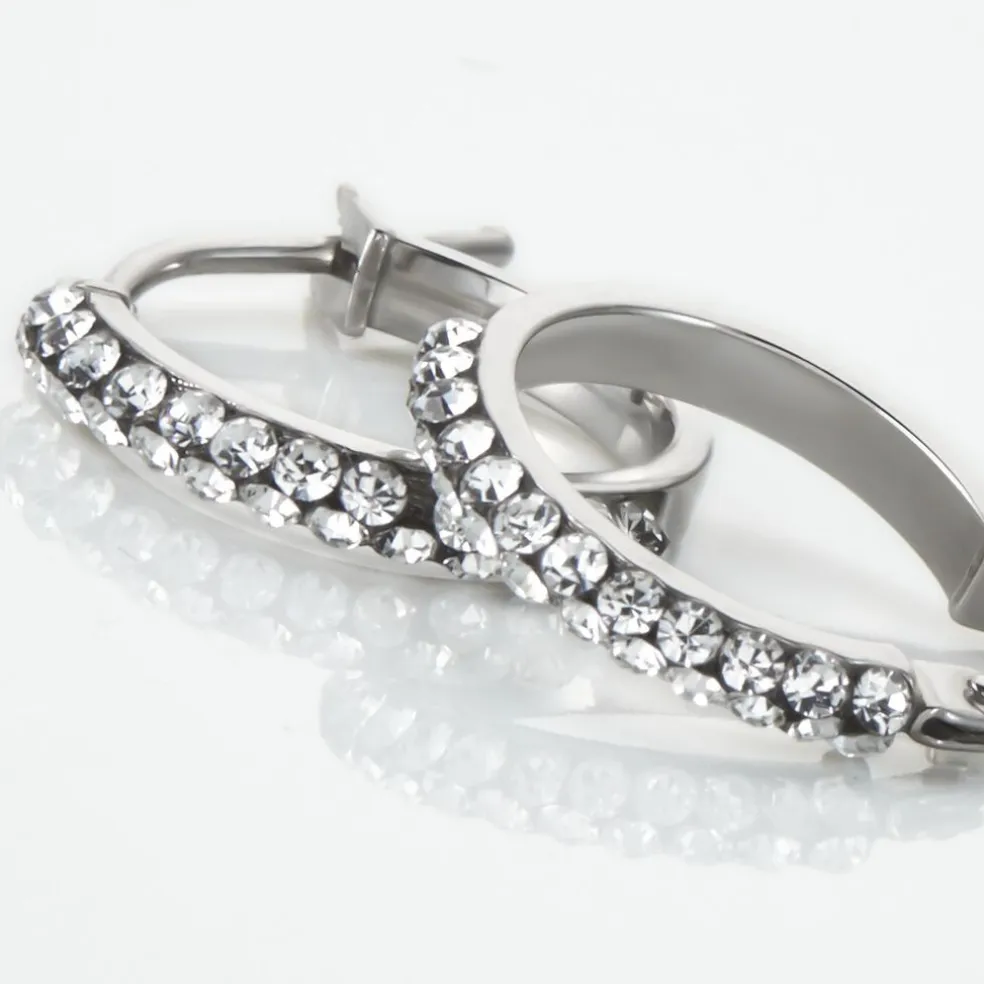 Créoles Sandrine Or Blanc Strass