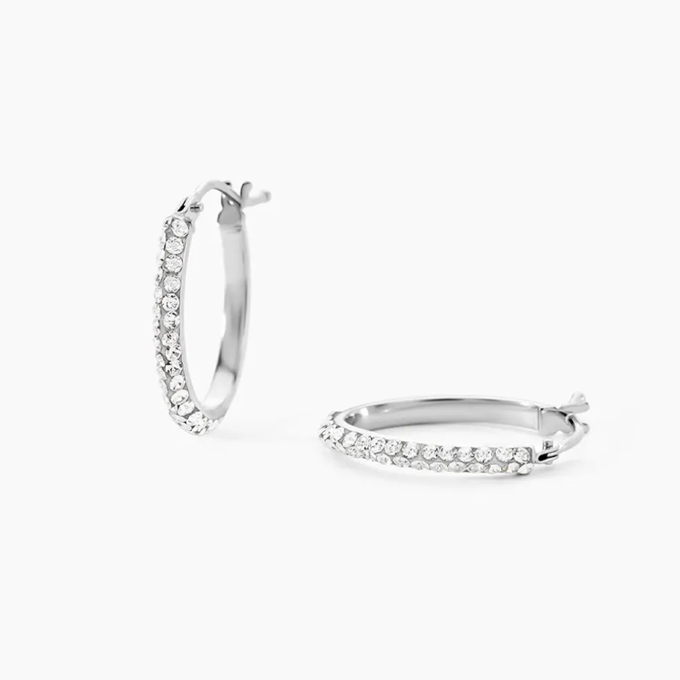 Créoles Sandrine Or Blanc Strass