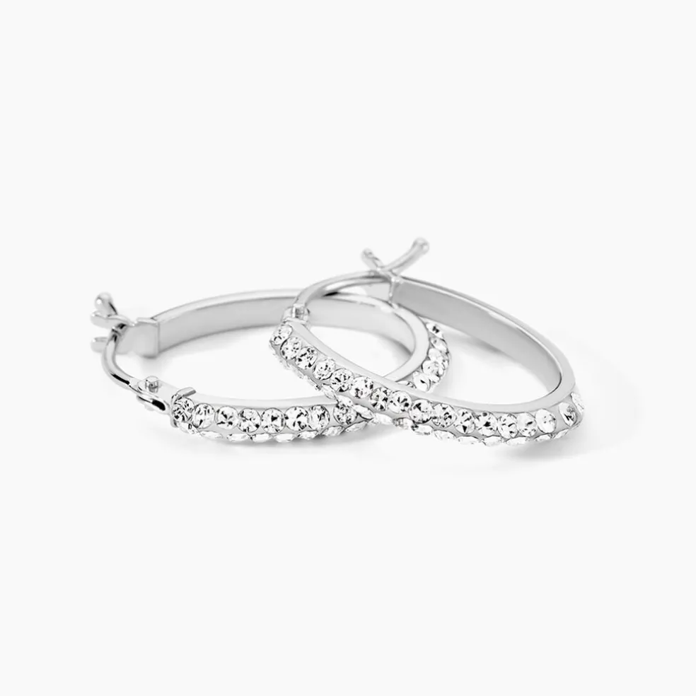 Créoles Sandrine Or Blanc Strass