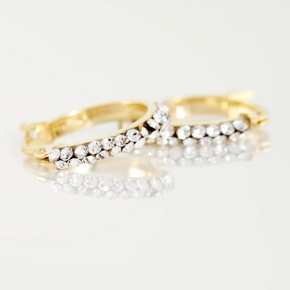 Créoles Sandrine Or Jaune Strass