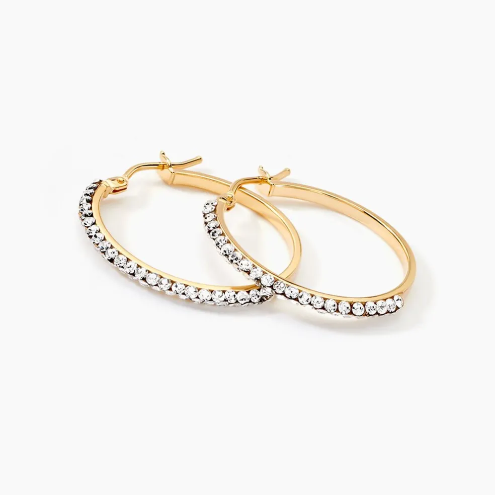 Créoles Sandrine Or Jaune Strass
