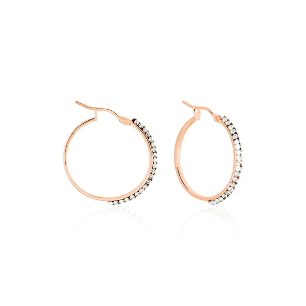 Créoles Sandrine Or Rose Strass