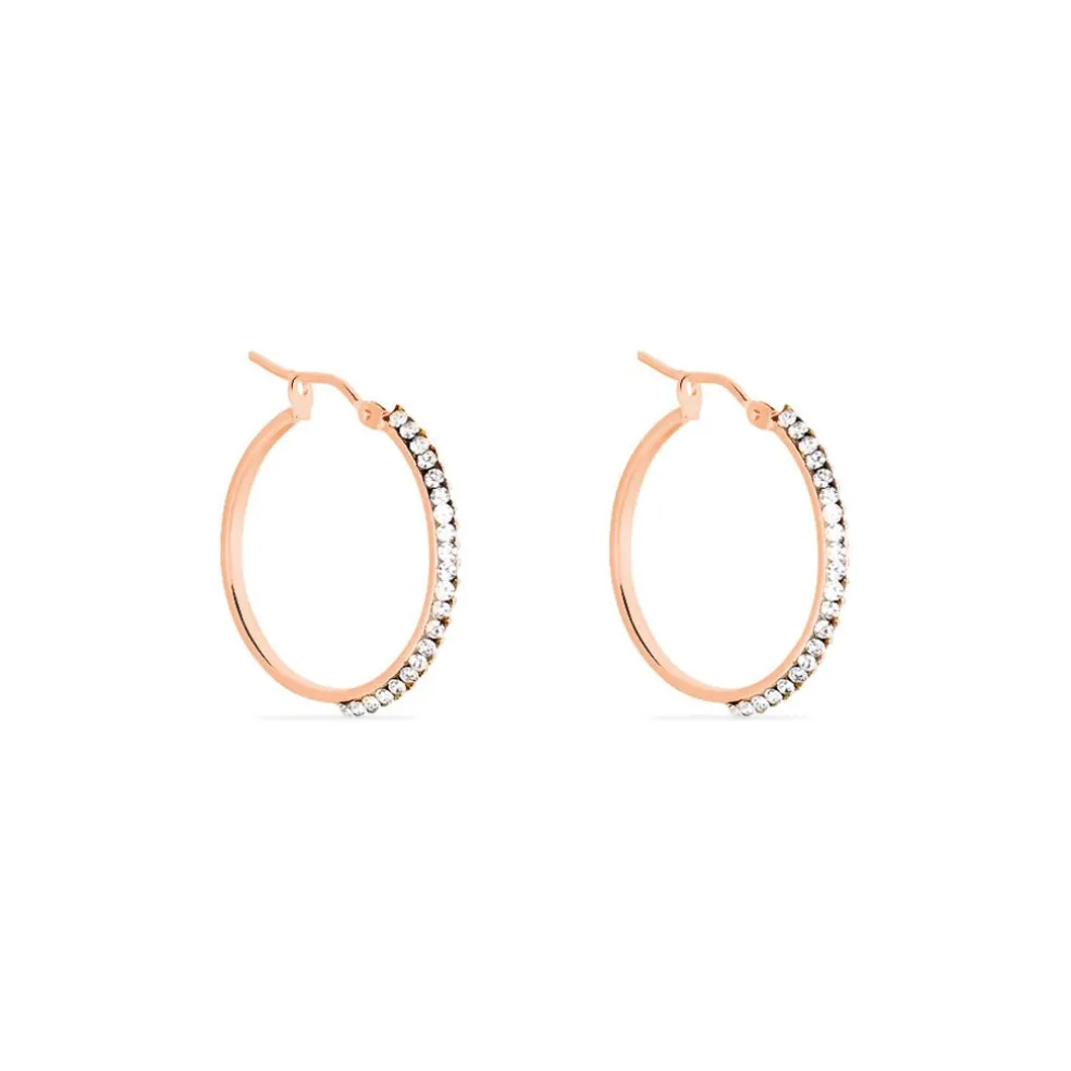 Créoles Sandrine Or Rose Strass