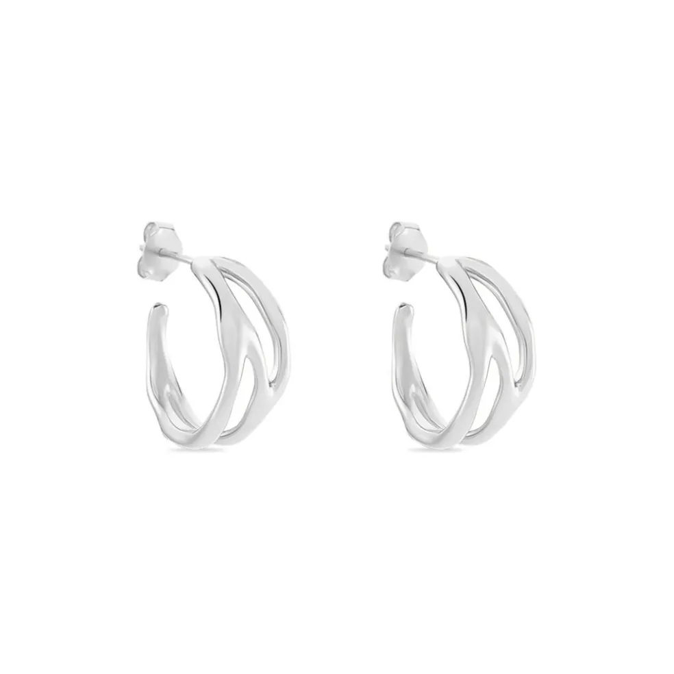 Créoles Shae Argent Blanc