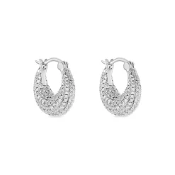 Créoles Sofia Argent Blanc Oxyde De Zirconium
