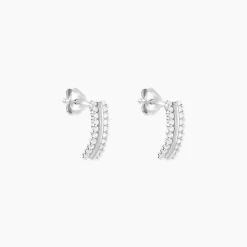 Créoles Sophie Rondes Argent Blanc Oxyde De Zirconium