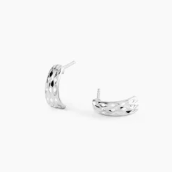 Créoles Sybilles Argent Blanc