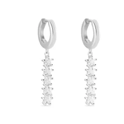 Créoles Teris Argent Blanc Oxyde De Zirconium