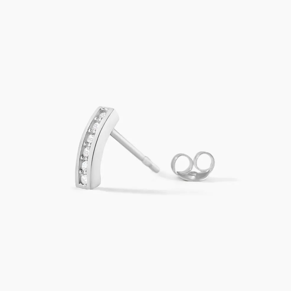 Créoles Tuna Rondes Argent Blanc Oxyde De Zirconium