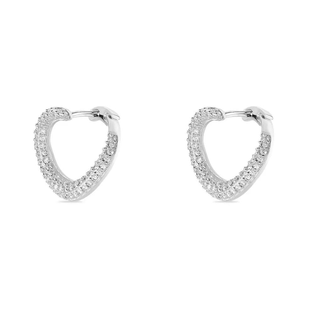 Créoles Uwe Argent Blanc Oxyde De Zirconium