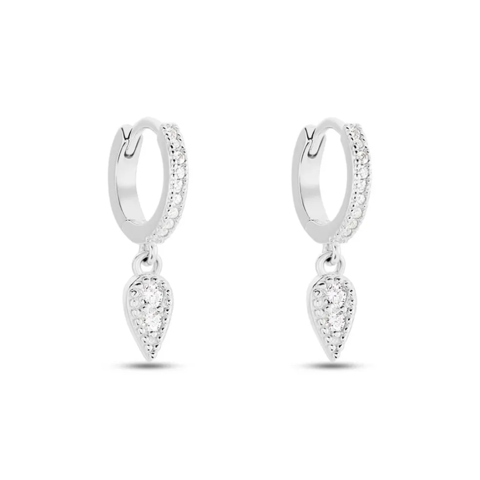 Créoles Ysee Argent Blanc Oxyde De Zirconium
