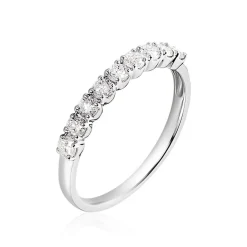 Demi-alliance Or Blanc Eloisa Diamant Synthetique